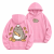 Różowa bluza z kapturem Pusheen Piekarz - nadruk z tyłu i kotek z tostem z przodu