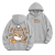 Szara bluza z kapturem Pusheen Piekarz - nadruk z tyłu i kotek z tostem z przodu