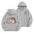 Szara bluza z kapturem Pusheen Somebody's Problem - kotki z serduszkiem na plecach i napis z przodu