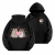 Czarna bluza z kapturem Pusheen Somebody - kotki z serduszkiem na plecach i napis z przodu